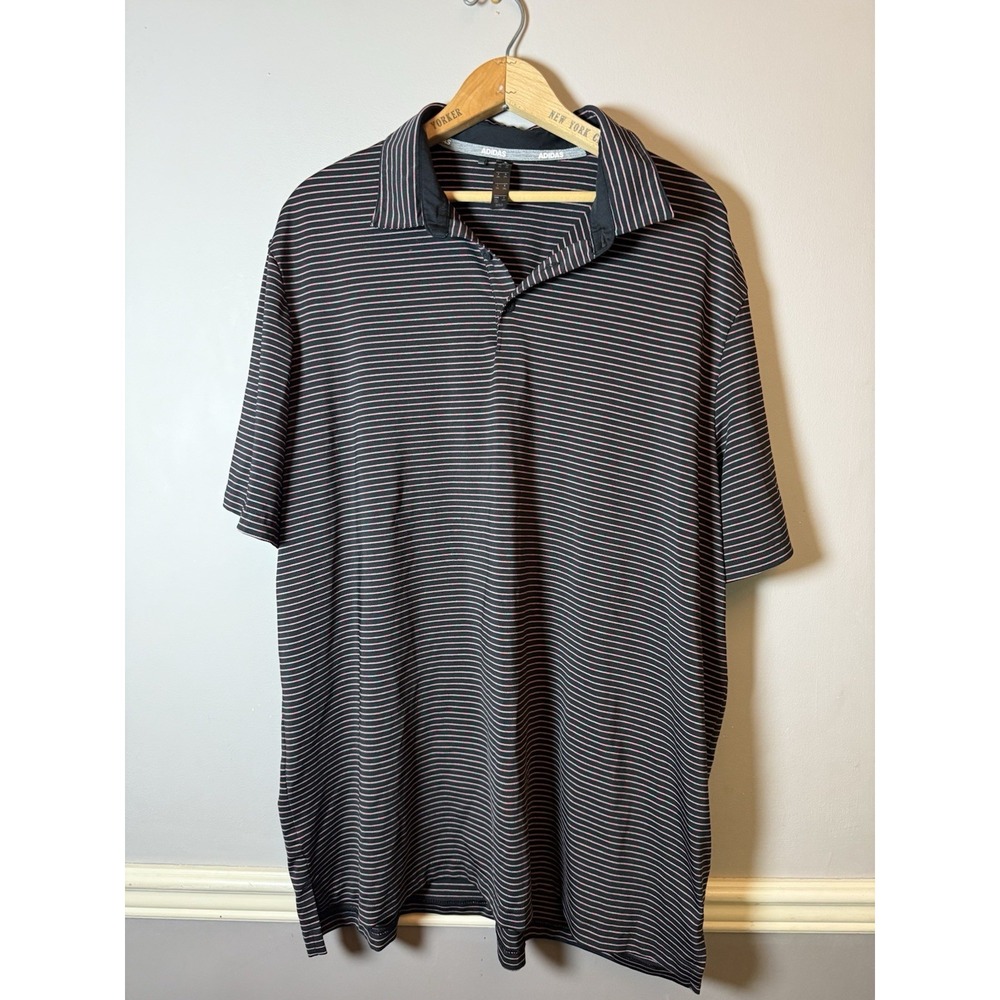 Adidas Golf polo Shirt striped‎ multi color, red blue black 2XL